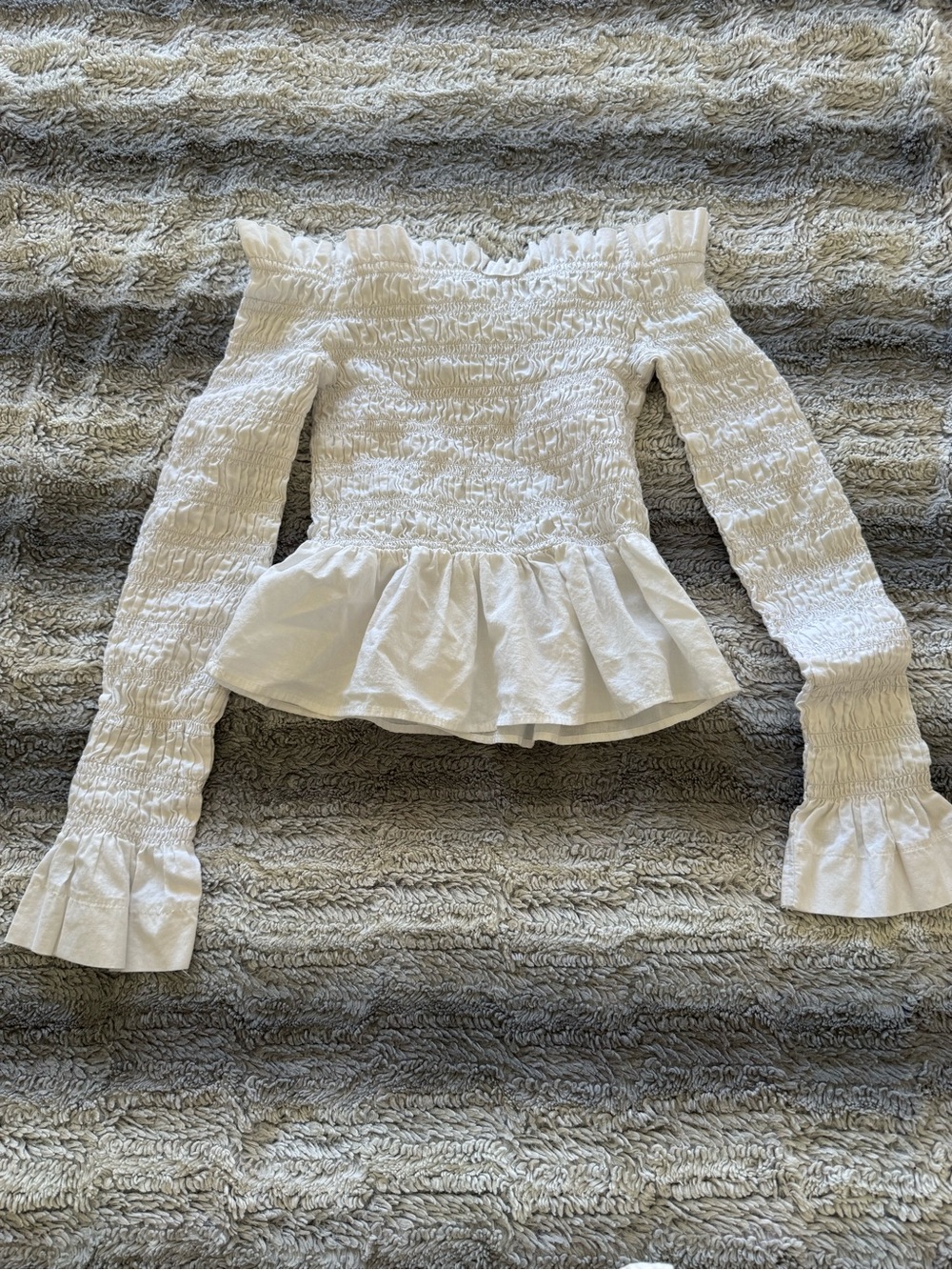 White Ruffle Off The Shoulder Top - Picture 3 of 4